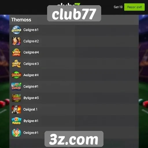 temas populares entre os jogos disponíveis no club77